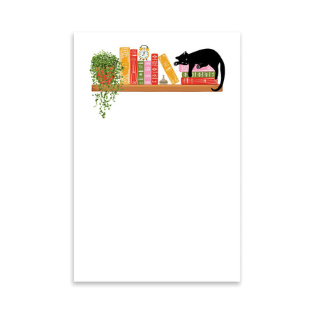 Bookshelf Black Cat |  Illustrated Notepad - Papier Plume