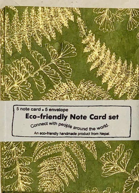 Stat A2, Fern, gold on green - Papier Plume