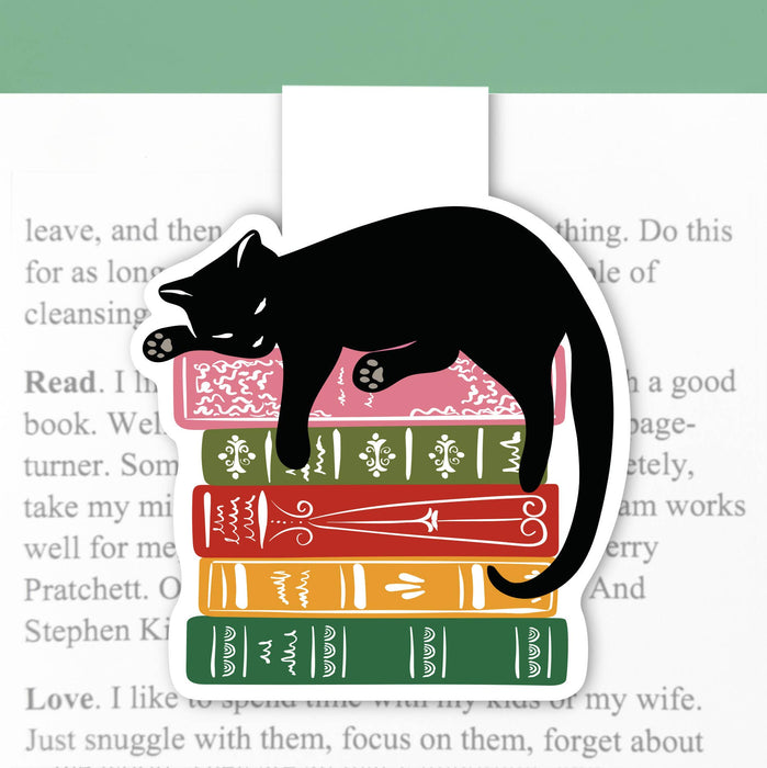 Magnetic Bookmark | Cat & Books - Papier Plume