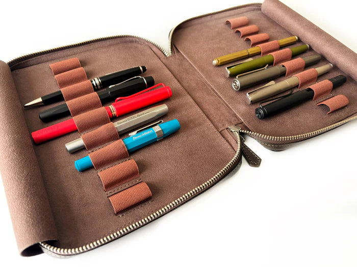 Eng Leather Co. - 18 Slot Leather Pen Case Galaxy