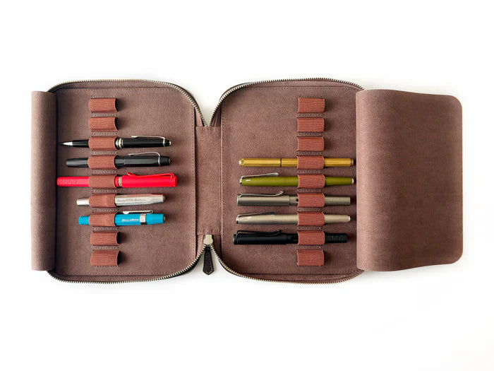 Eng Leather Co. - 18 Slot Leather Pen Case Galaxy