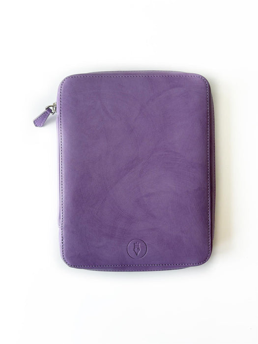 Eng Leather Co. - 18 Slot Leather Pen Case light lavender