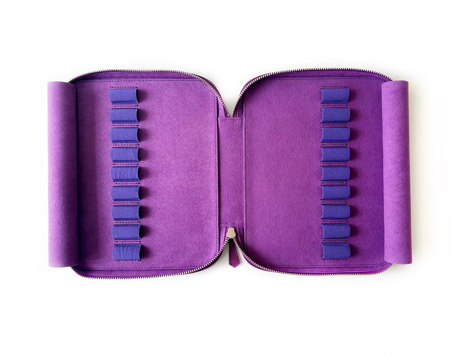 Eng Leather Co. - 18 Slot Leather Pen Case Violet