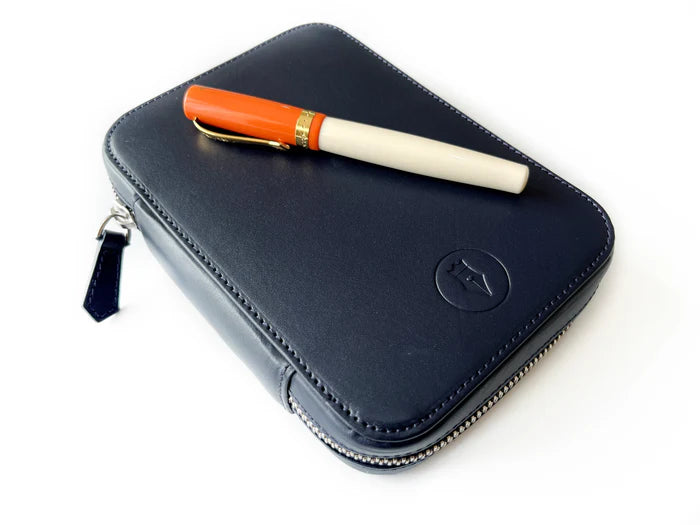 Eng Leather Co. - 4 Slot Leather Pen Case - Navy Blue