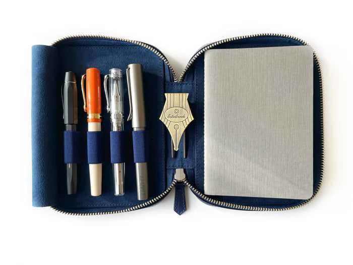 Eng Leather Co. - 4 Slot Leather Pen Case - Navy Blue