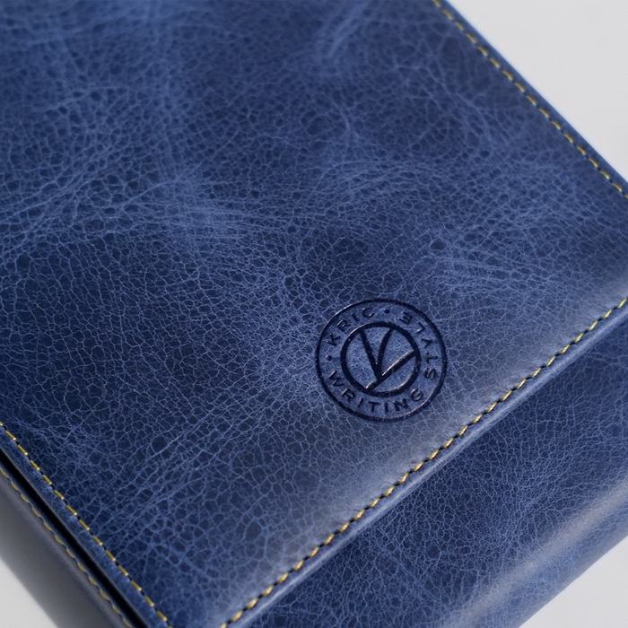 Eng Leather Co. - 5 Pen Hard Case Blue - Papier Plume