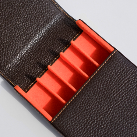 Eng Leather Co. - 5 Pen Hard Case Brown - Papier Plume