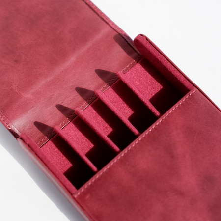 Eng Leather Co. - 5 Pen Hard Case Red - Papier Plume