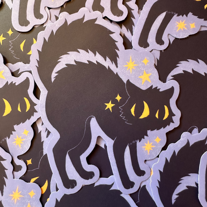 Scaredy Cat Black Kitty - Sticker