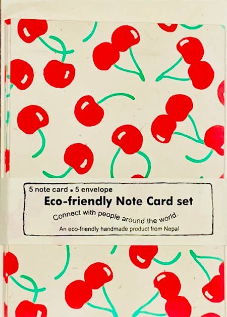 Stat A2 Cherry, red & green on cream - Papier Plume