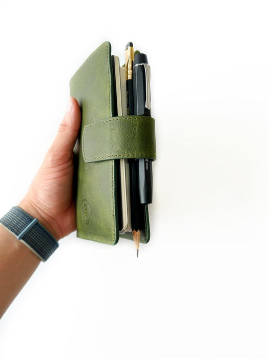 Eng Leather Co. - A6 Size - Leather Notebook Cover Jungle Green