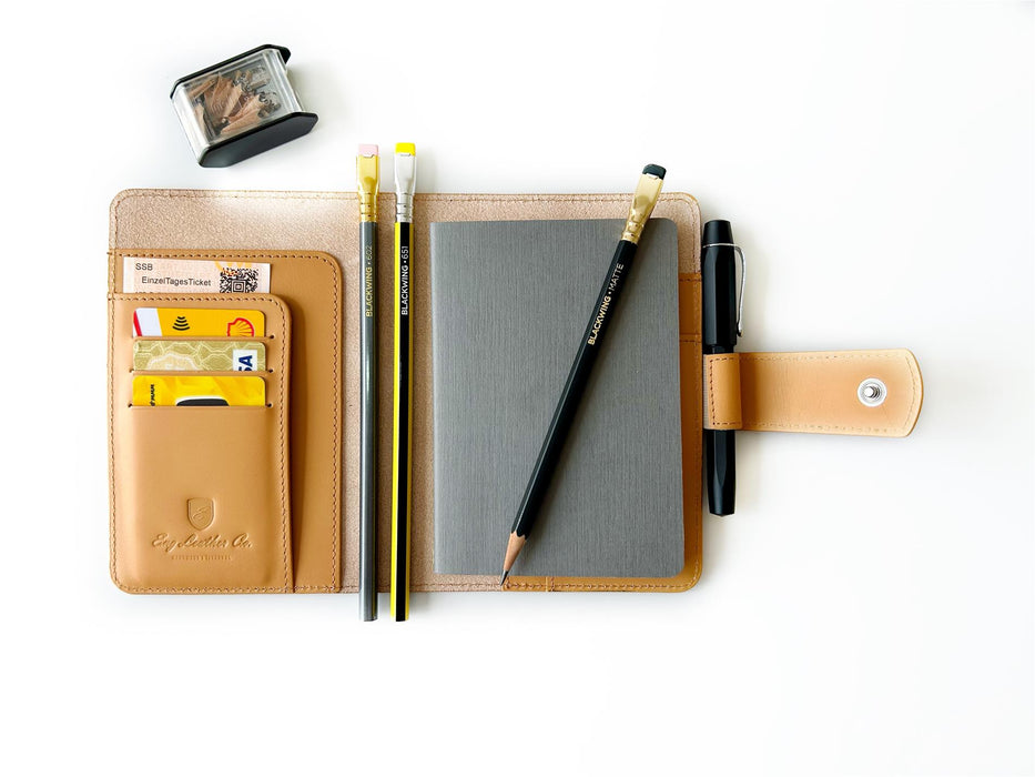 Eng Leather Co. - A6 Size - Leather Notebook Cover Aged Natural