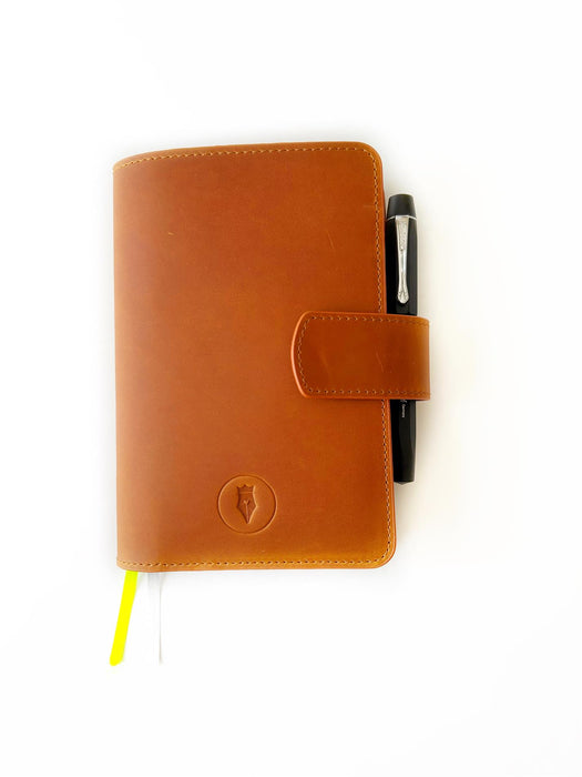 Eng Leather Co. - A6 Size - Leather Notebook Cover Crazy Horse Brown