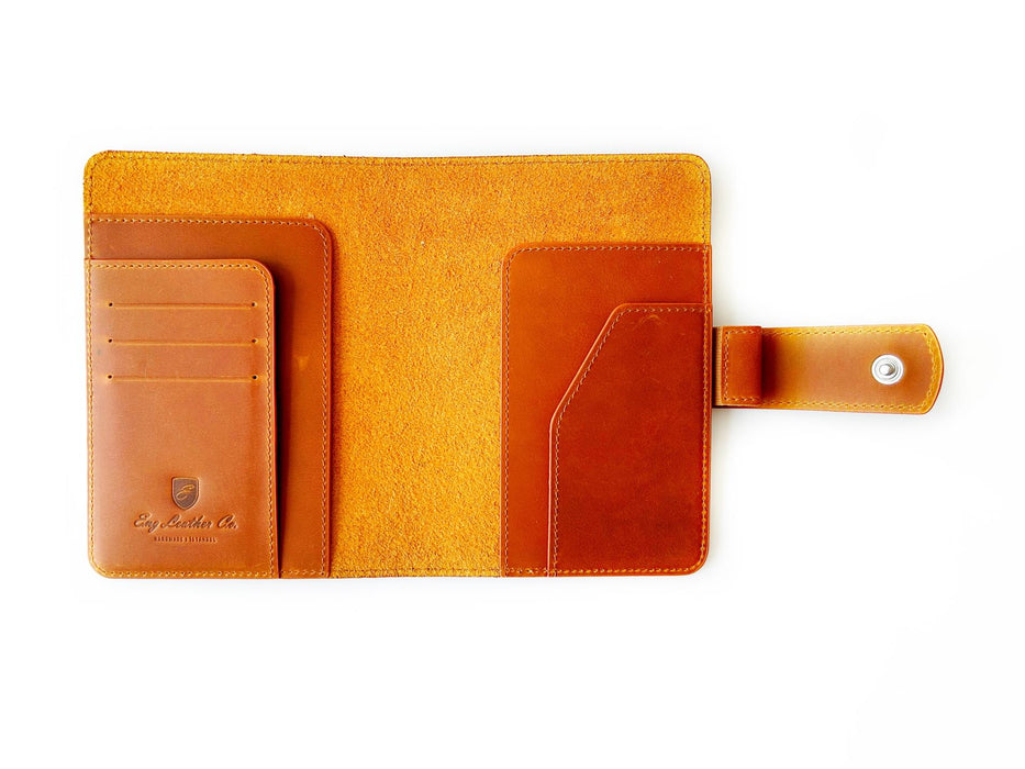 Eng Leather Co. - A6 Size - Leather Notebook Cover Crazy Horse Brown