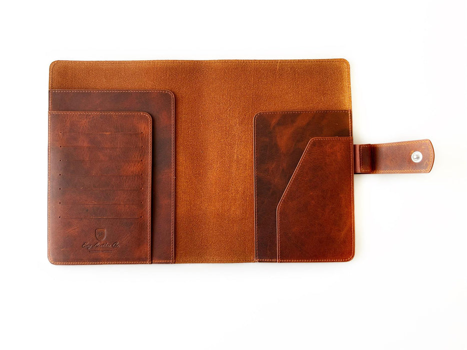 Eng Leather Co. - A6 Size - Leather Notebook Cover Dark Toscano