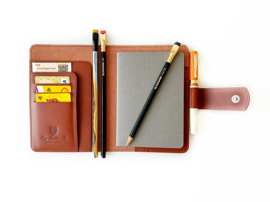 Eng Leather Co. - A6 Size - Leather Notebook Cover English Tan