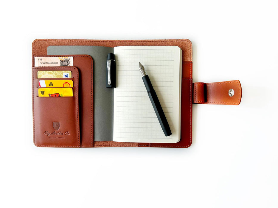 Eng Leather Co. - A6 Size - Leather Notebook Cover English Tan