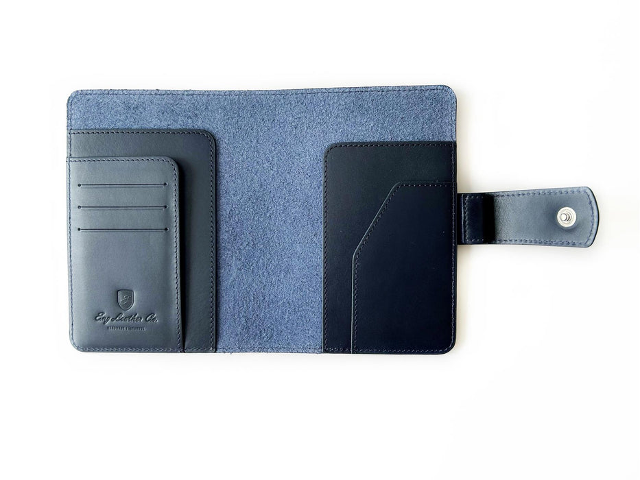 Eng Leather Co. - A6 Size - Leather Notebook Cover Navy Blue