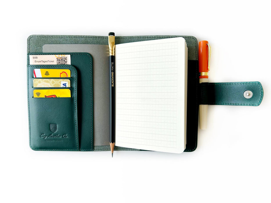 Eng Leather Co. - A6 Size - Leather Notebook Cover NorthenGreen