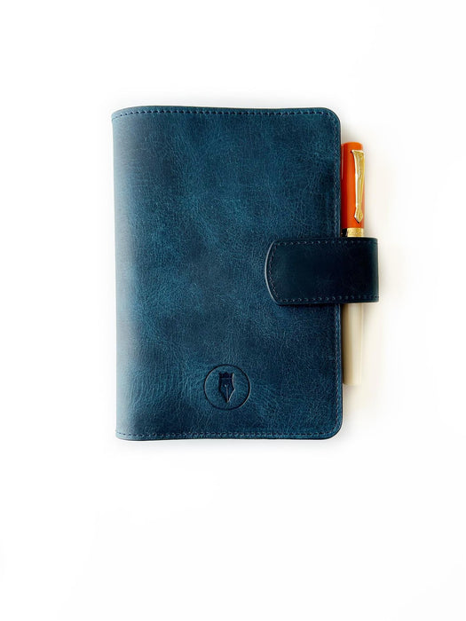 Eng Leather Co. - A6 Size - Leather Notebook Cover Ocean Blue