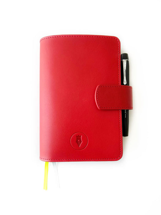 Eng Leather Co. - A6 Size - Leather Notebook Cover Ruby Red