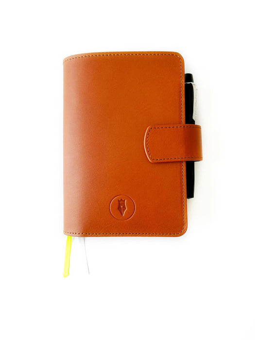 Eng Leather Co. - A6 Size - Leather Notebook Cover Sunrise Orange