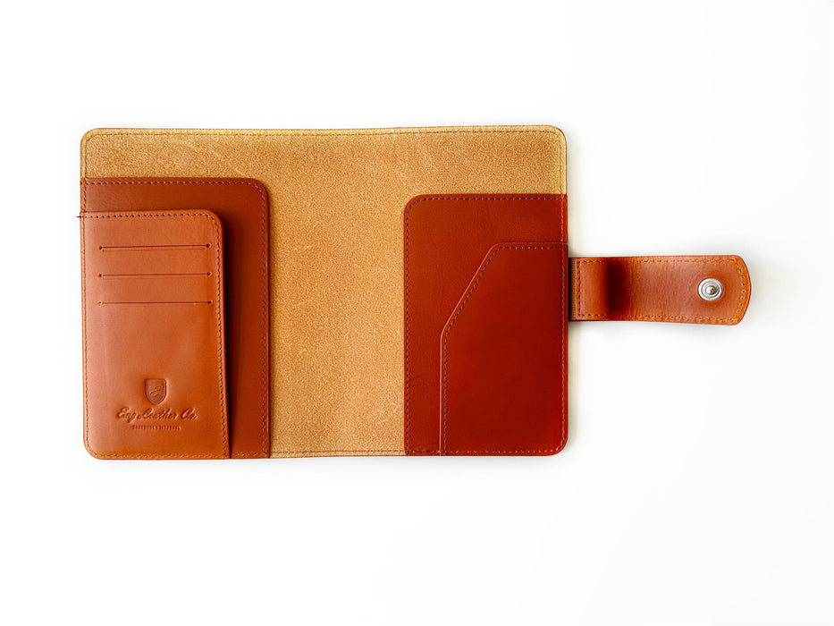 Eng Leather Co. - A6 Size - Leather Notebook Cover Sunrise Orange