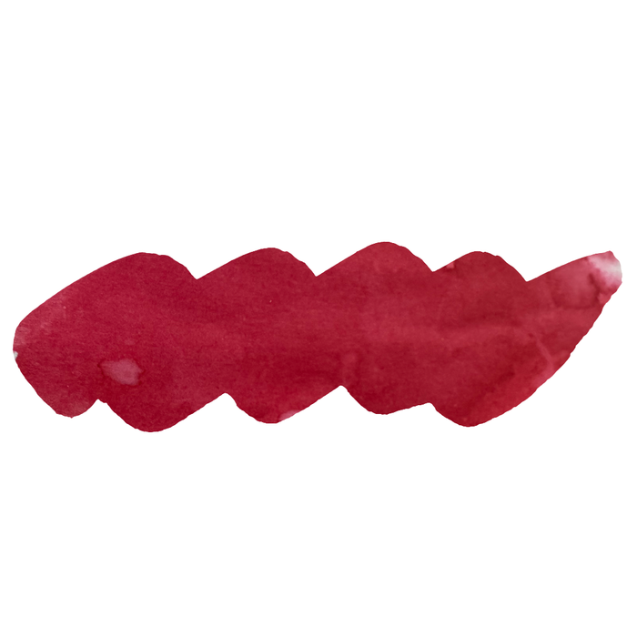 Papier Plume American Beauty Rose fountain pen ink bottle with elegant label and deep rose color liquid inside.