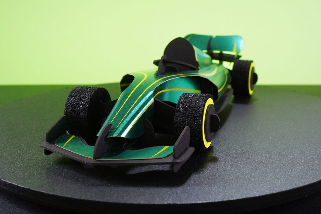 Assembli Race Car racing green front zoom
