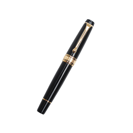 Aurora  Optima - Black Fountain Pen - Gold Trim - Papier Plume