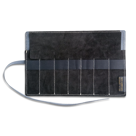 San Lorenzo - Leather Pen Roll - Navy - Papier Plume