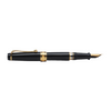 Aurora  Optima - Black Fountain Pen - Gold Trim - Papier Plume