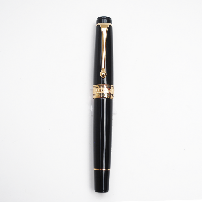 Aurora  Optima - Black Fountain Pen - Gold Trim - Papier Plume