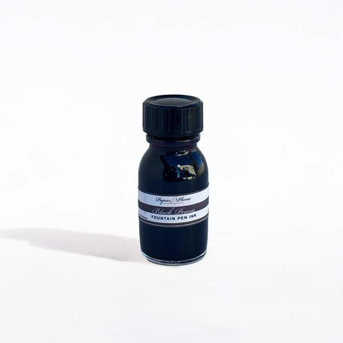 Papier Plume fountain pen ink set with 12 black peony 15ml bottles, vibrant ink colors for writing and calligraphy