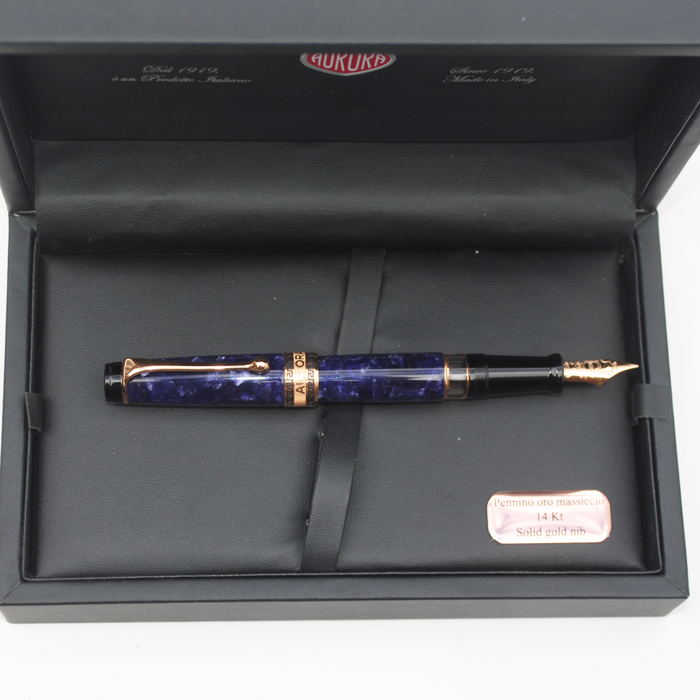 Aurora  Optima - Violet Auroraloide Fountain Pen - Rose Gold Trim - Papier Plume
