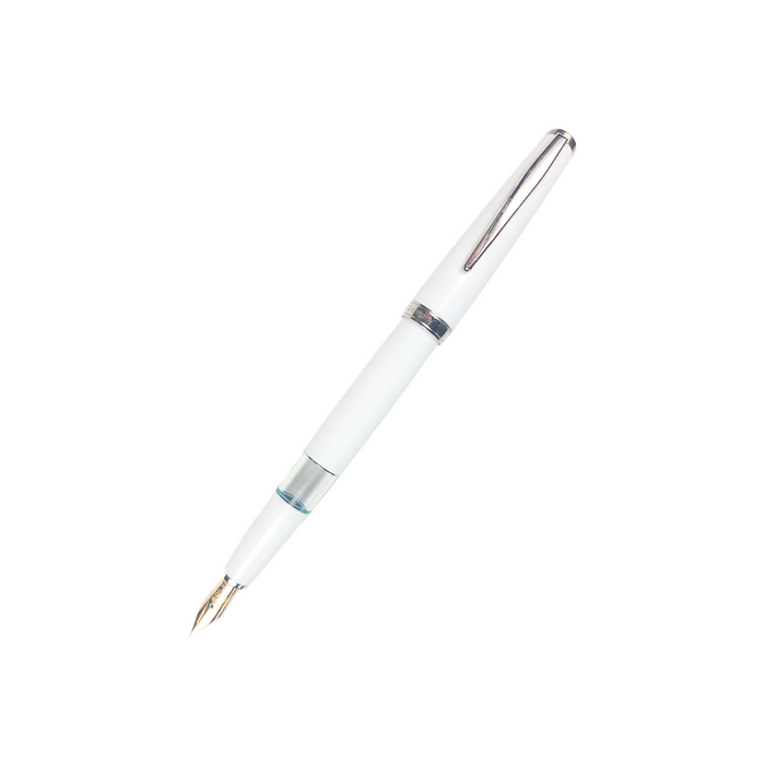 Cleo Skribent - Classic Paladium - Fountain Pen - Piston - 14k nib White - Papier Plume