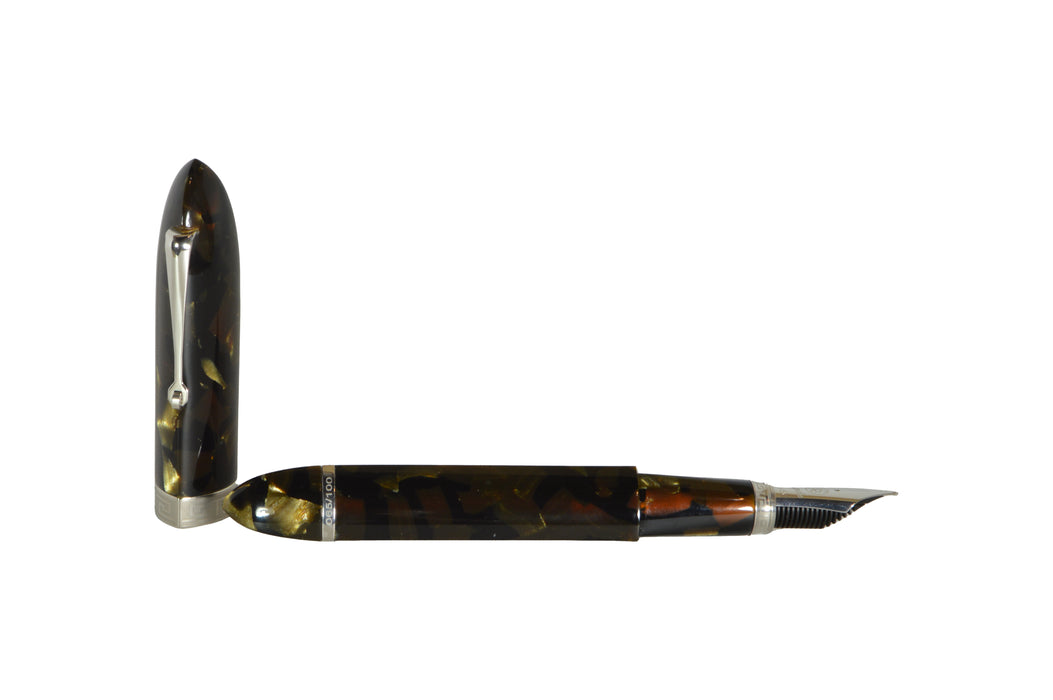 Armando Simoni Club - Triangolo - Green Saft Celluloid Rhodium - Papier Plume