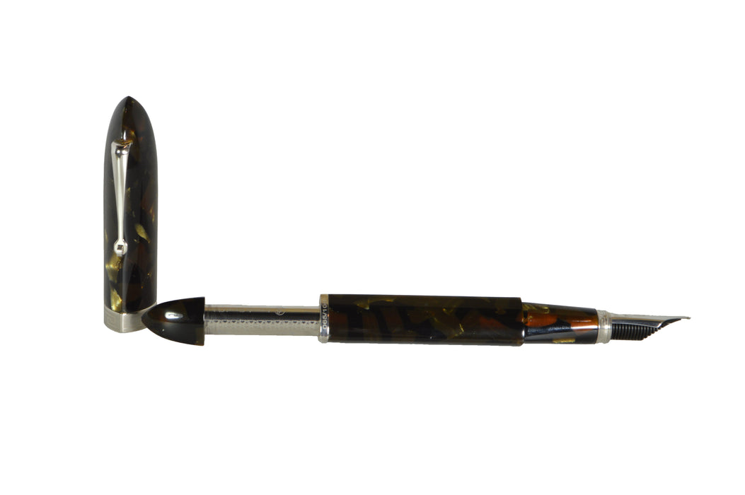 Armando Simoni Club - Triangolo - Green Saft Celluloid Rhodium - Papier Plume