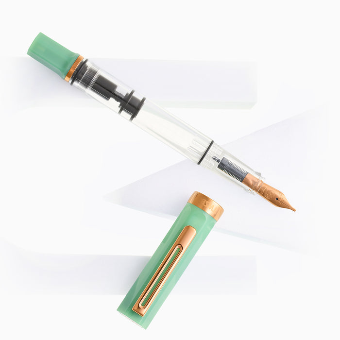 Twsbi Eco Jade Jelly fountain pen with bronze accents