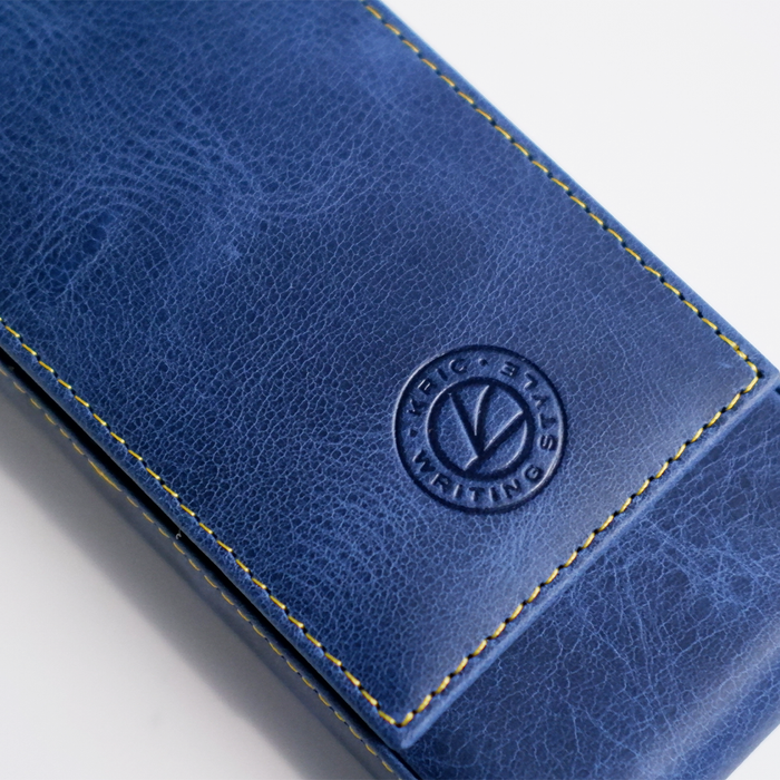 Eng Leather Co. - 3 Pen Hard Case Blue - Papier Plume
