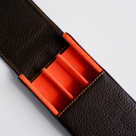 Eng Leather Co. - 3 Pen Hard Case Brown - Papier Plume