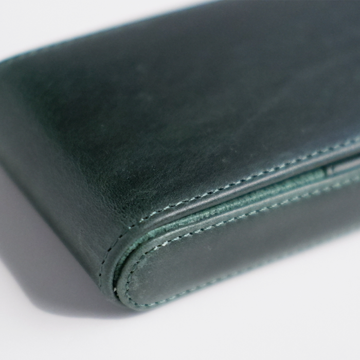 Eng Leather Co. - 3 Pen Hard Case Green - Papier Plume