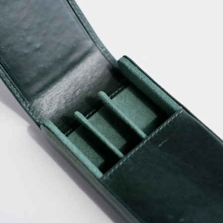 Eng Leather Co. - 3 Pen Hard Case Green - Papier Plume