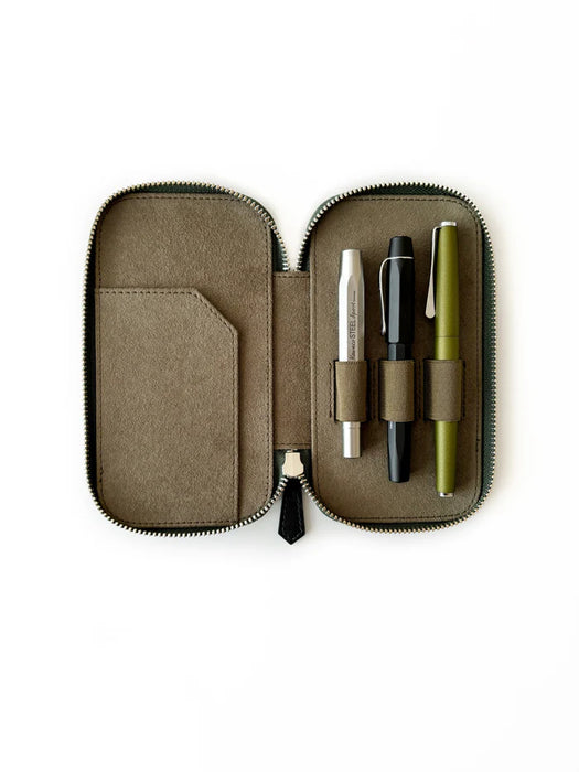 Eng Leather Co. - 3 Slot - Leather Pen Case Aurora Light