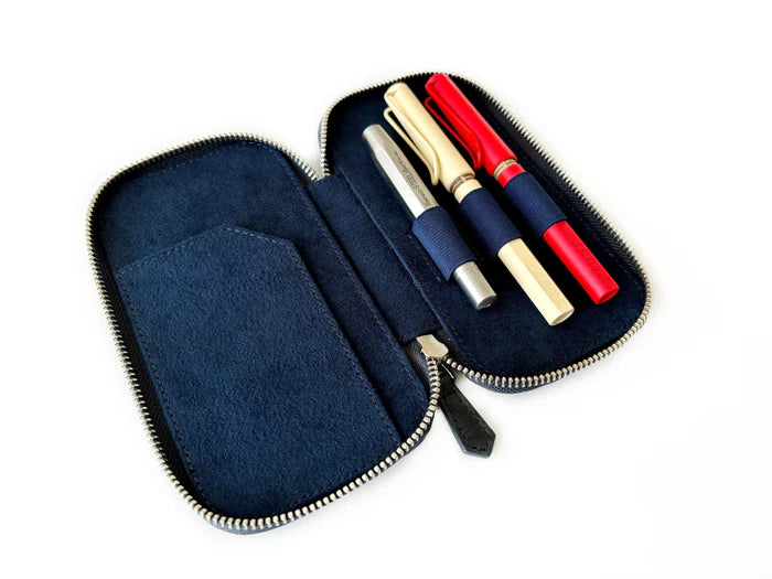 Eng Leather Co. - 3 Slot - Leather Pen Case Dark Cloud