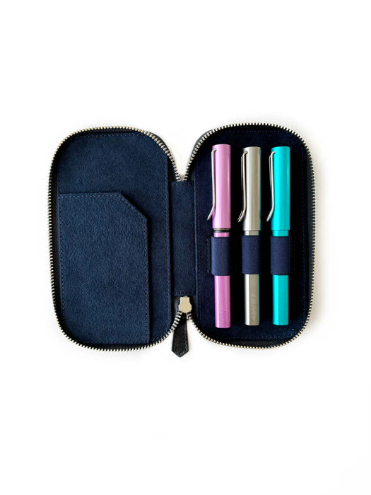 Eng Leather Co. - 3 Slot - Leather Pen Case Dark Cloud