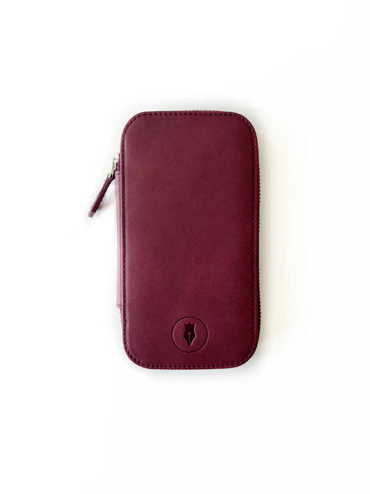 Eng Leather Co. - 3 Slot - Leather Pen Case Burgundy