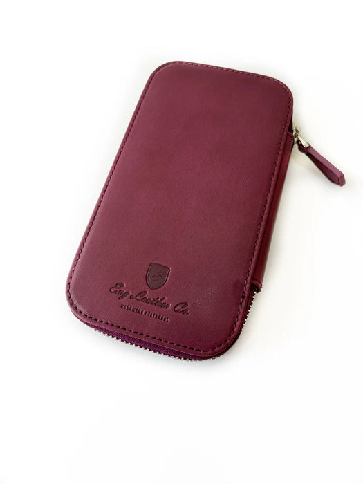 Eng Leather Co. - 3 Slot - Leather Pen Case Burgundy