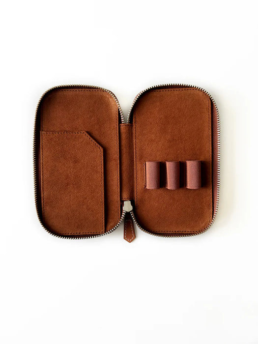 Eng Leather Co. - 3 Slot - Leather Pen Case Toffee