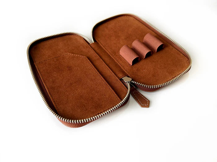 Eng Leather Co. - 3 Slot - Leather Pen Case Toffee